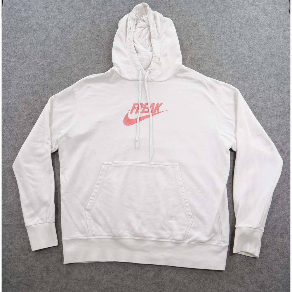Nike Hoodie Sweatshirt Mens Extra Large White Giannis Freak Pullover Activewear